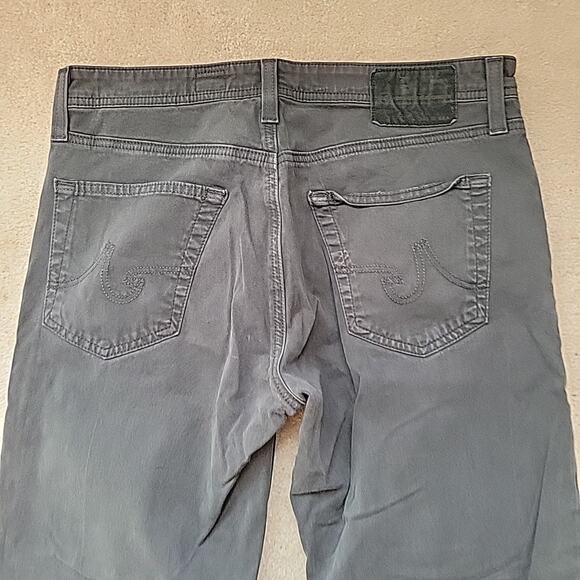 Men's AG Jeans Adriano Goldschmied Protege Gray Straight Leg 32x34 Made in USA - Picture 3 of 9